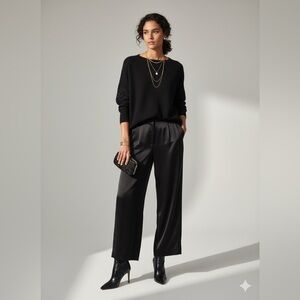 ERMANNO SCERVINO 100% Cashmere Sweater with Lace Sleeve detail | Made in Italy |